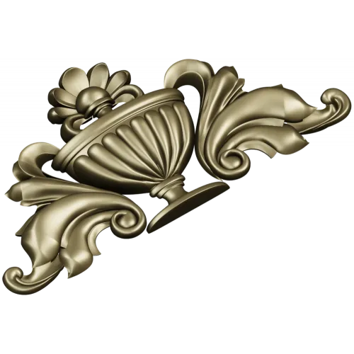 Classical Acanthus Urn Cartouche - STL 3D Model for CNC