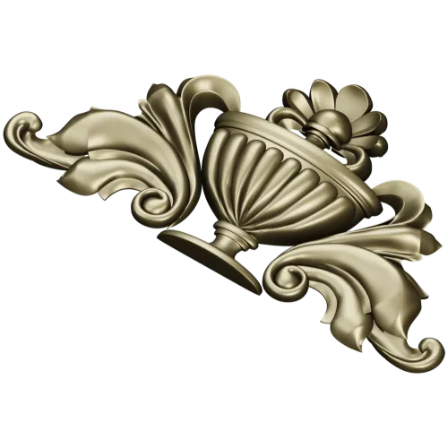Classical Acanthus Urn Cartouche - STL 3D Model for CNC