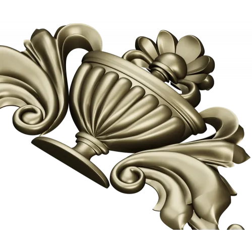 Classical Acanthus Urn Cartouche - STL 3D Model for CNC