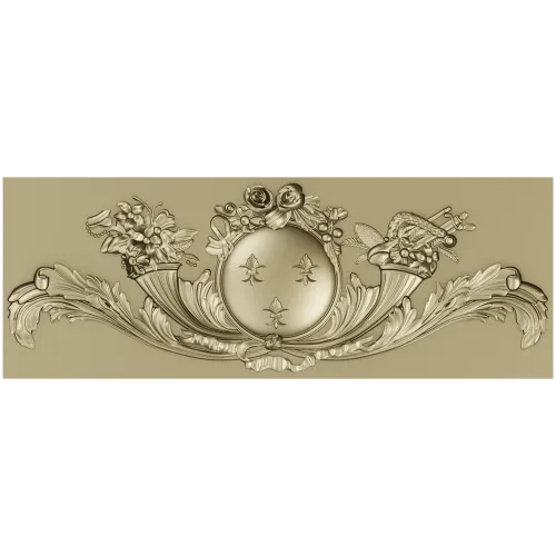 Regal Medallion Floral Cartouche - STL 3D model for CNC milling