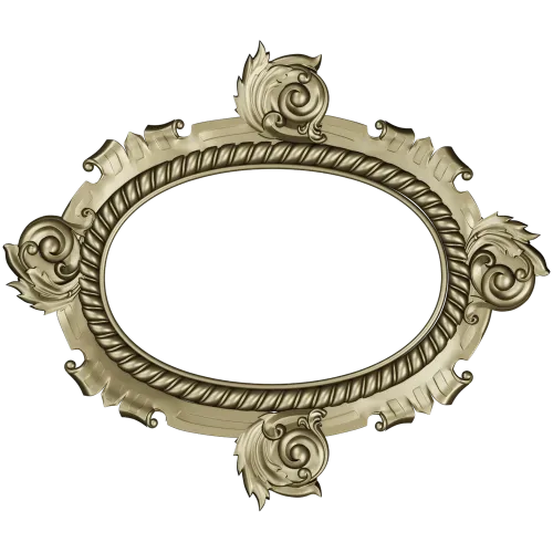 Ornate Oval Cartouche STL - Decorative Frame 3D Model for CNC
