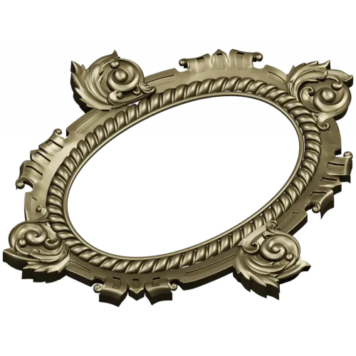 Ornate Oval Cartouche STL - Decorative Frame 3D Model for CNC