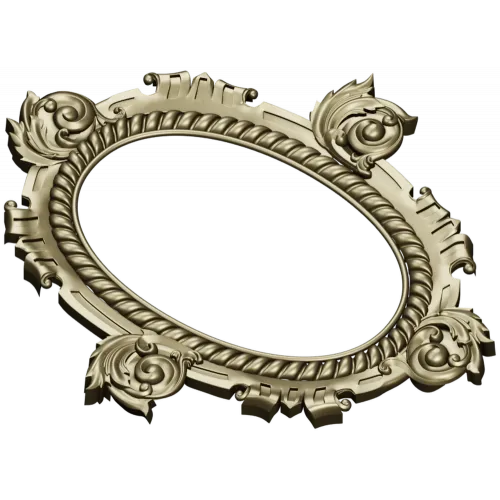 Ornate Oval Cartouche STL - Decorative Frame 3D Model for CNC