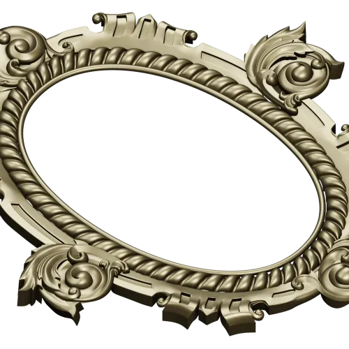 Ornate Oval Cartouche STL - Decorative Frame 3D Model for CNC
