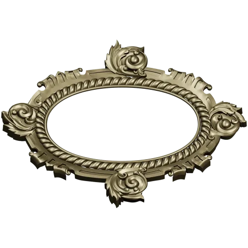 Ornate Oval Cartouche STL - Decorative Frame 3D Model for CNC
