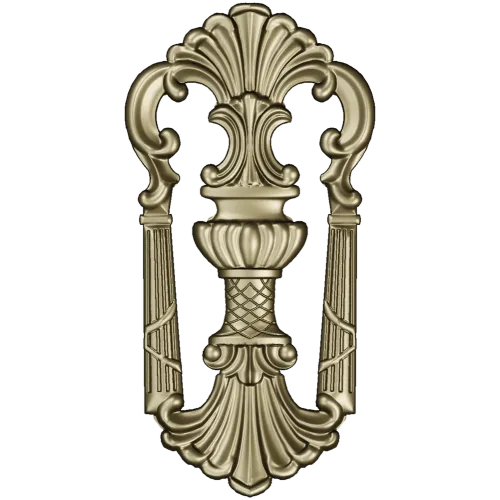 Regal shell cartouche - detailed STL 3D model for CNC
