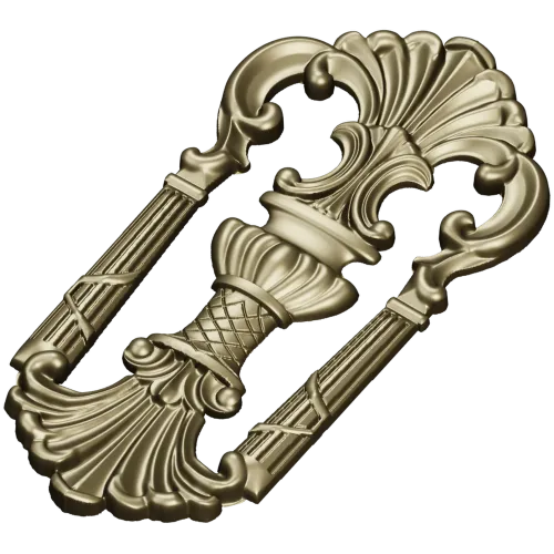 Regal shell cartouche - detailed STL 3D model for CNC