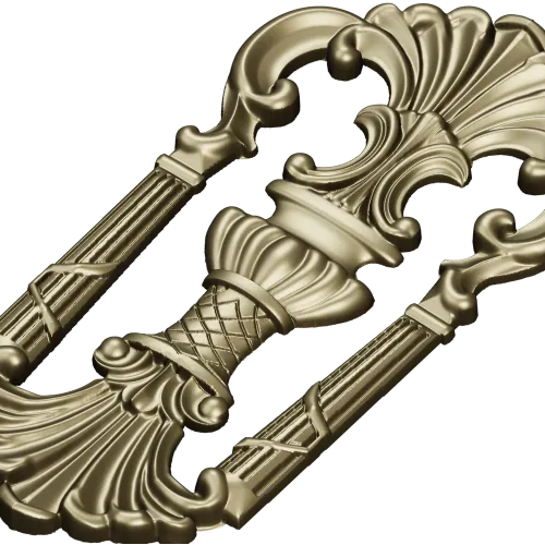 Regal shell cartouche - detailed STL 3D model for CNC