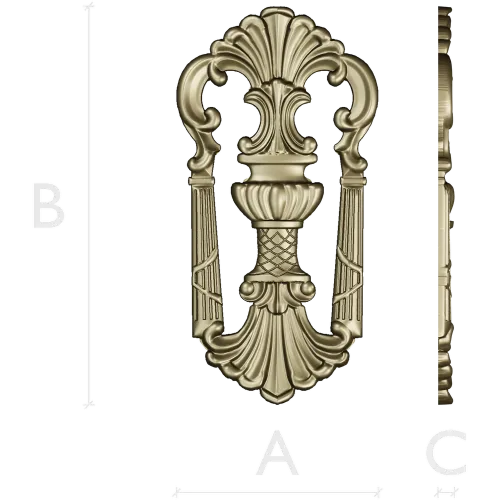 Regal shell cartouche - detailed STL 3D model for CNC