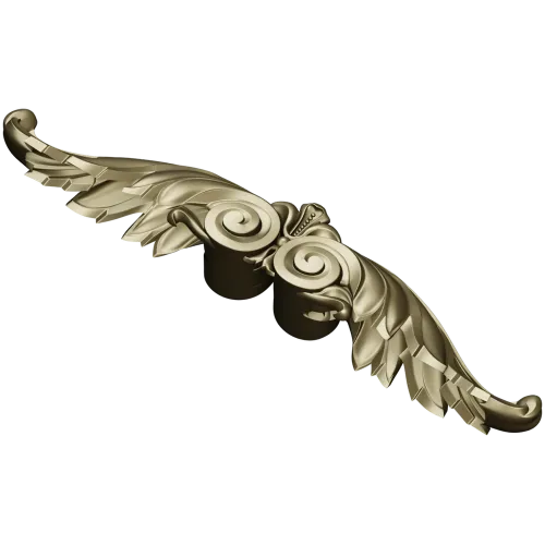 Winged Acanthus Cartouche - STL 3D model for CNC