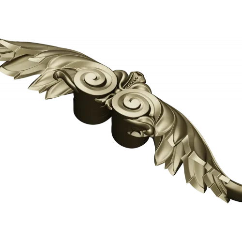 Winged Acanthus Cartouche - STL 3D model for CNC