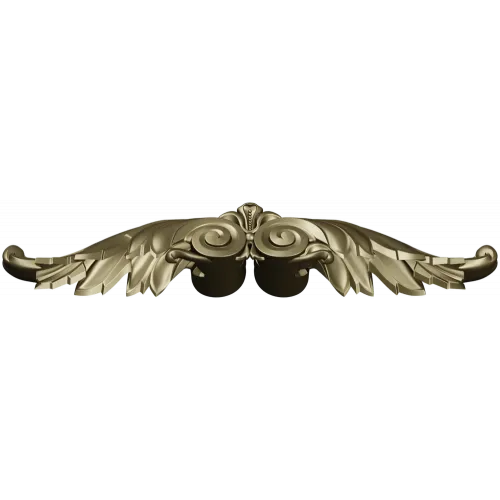 Winged Acanthus Cartouche - STL 3D model for CNC