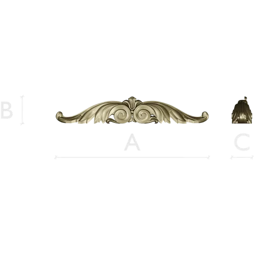 Winged Acanthus Cartouche - STL 3D model for CNC