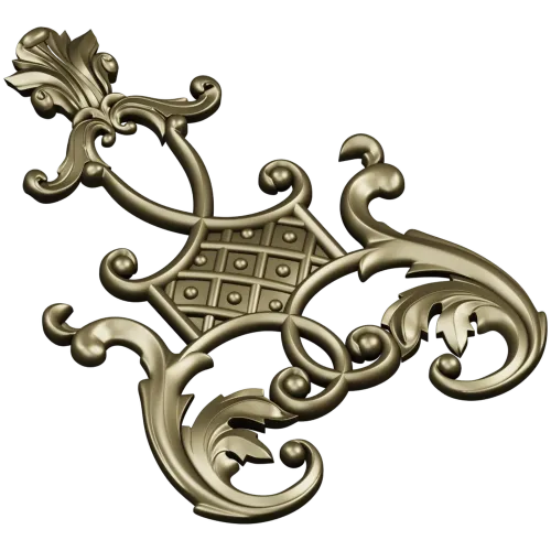 Ornate Vertical Cartouche STL for CNC