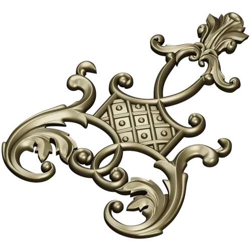 Ornate Vertical Cartouche STL for CNC