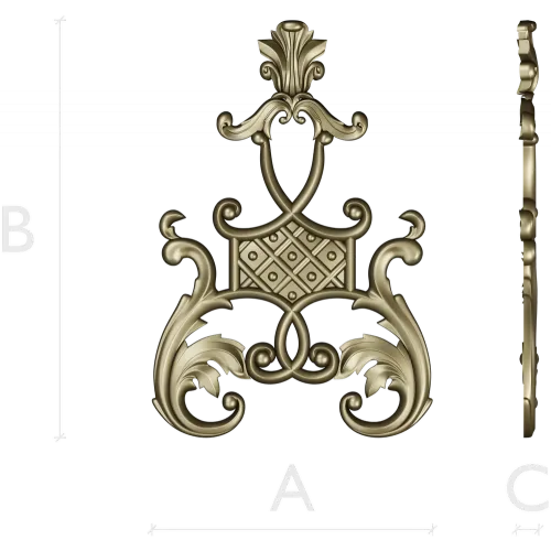 Ornate Vertical Cartouche STL for CNC