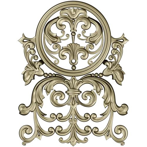 Ornamental cartouche 3D model STL for CNC milling