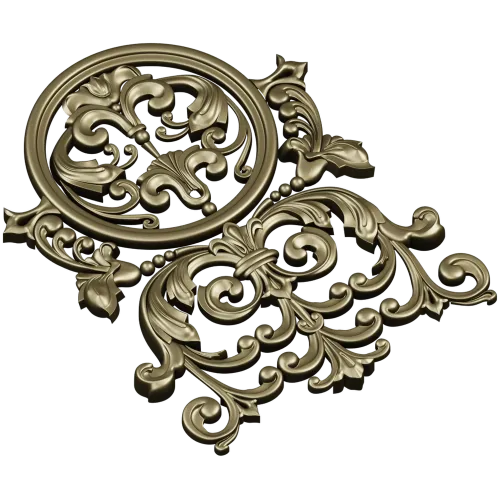 Ornamental cartouche 3D model STL for CNC milling
