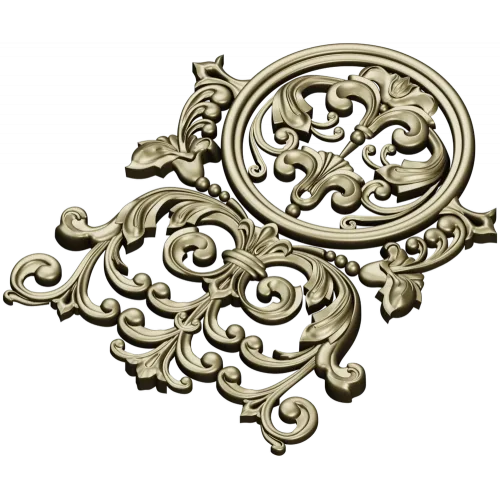 Ornamental cartouche 3D model STL for CNC milling