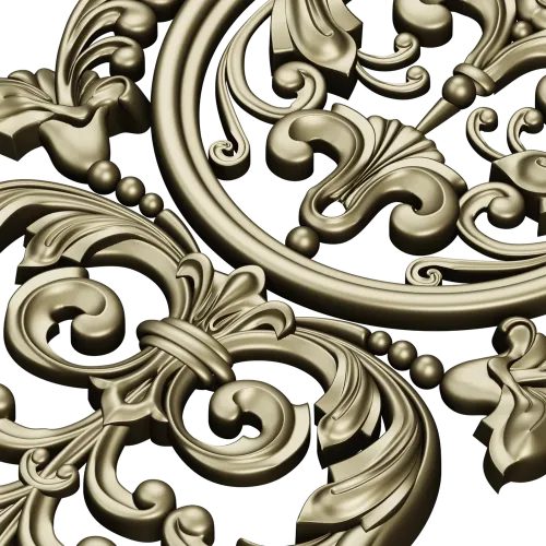Ornamental cartouche 3D model STL for CNC milling