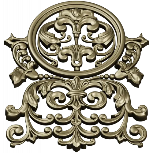 Ornamental cartouche 3D model STL for CNC milling
