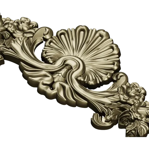Картуш "Ракушка и розы" - 3D модель STL для ЧПУ