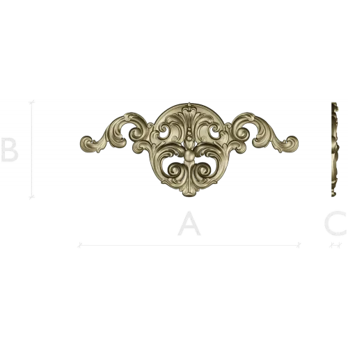 Imperial Rocaille Applique - STL 3D model for CNC carving