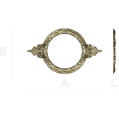 Ornate Round Cartouche - STL 3D model for CNC