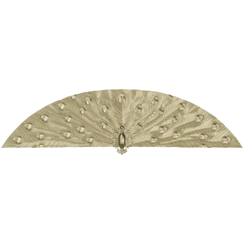 Peacock Fan Decorative Applique - STL 3D Model for CNC