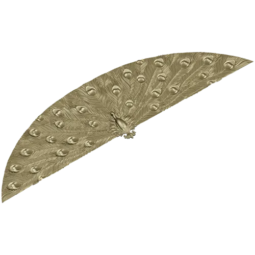 Peacock Fan Decorative Applique - STL 3D Model for CNC