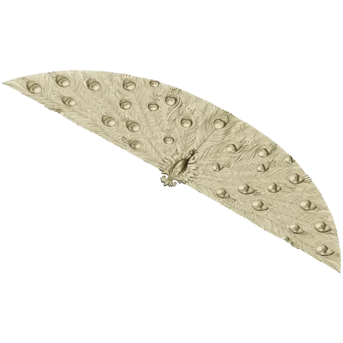 Peacock Fan Decorative Applique - STL 3D Model for CNC