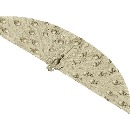 Peacock Fan Decorative Applique - STL 3D Model for CNC
