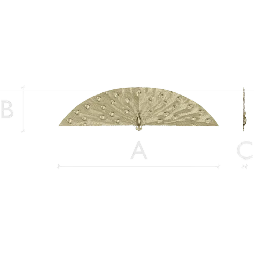 Peacock Fan Decorative Applique - STL 3D Model for CNC