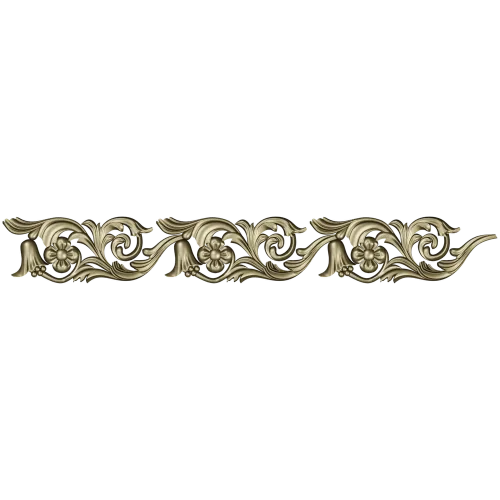 Ornate Floral Scroll Border STL for CNC