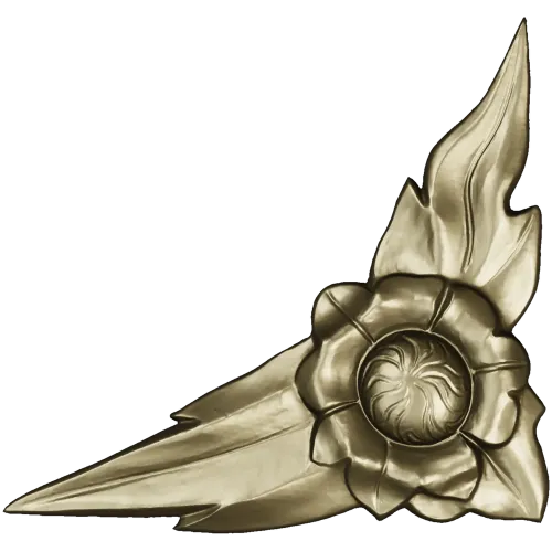 Floral Flame Corner STL model for CNC carving