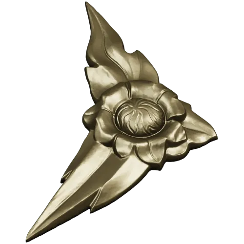 Floral Flame Corner STL model for CNC carving