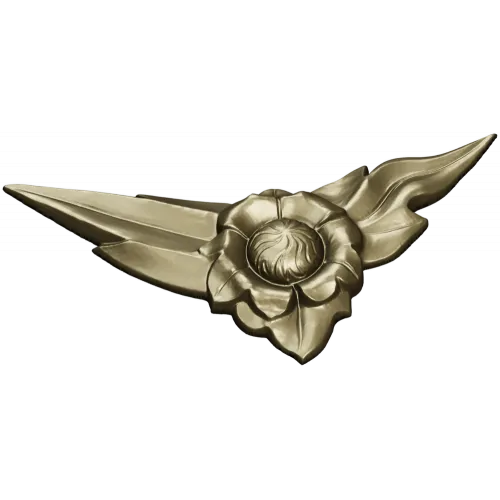 Floral Flame Corner STL model for CNC carving
