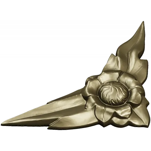 Floral Flame Corner STL model for CNC carving