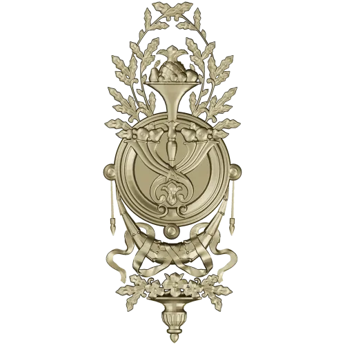 Classical Laurel Horn Cartouche - STL 3D Model for CNC