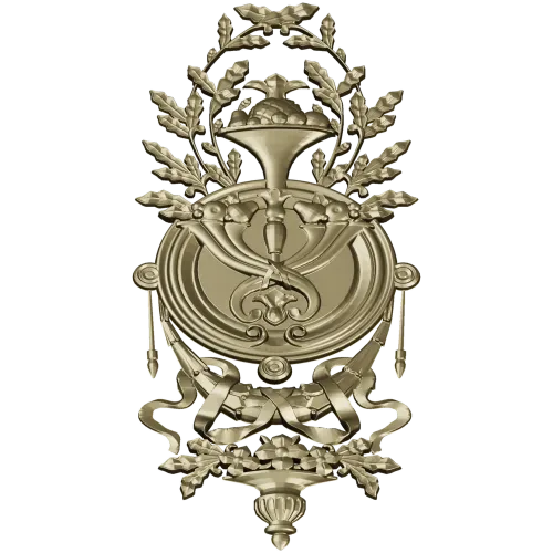Classical Laurel Horn Cartouche - STL 3D Model for CNC