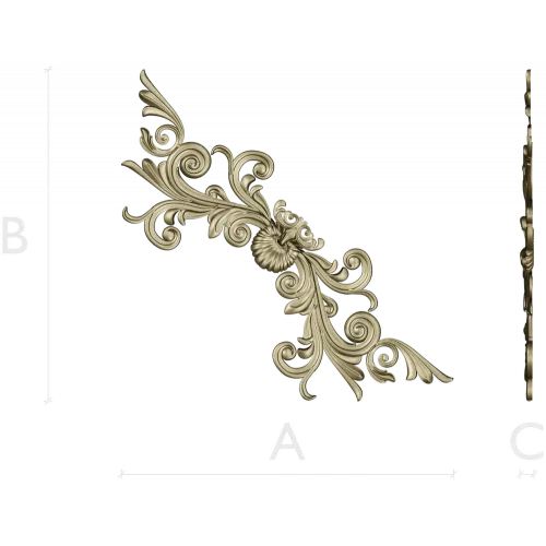 Acanthus Corner STL 3D Model for CNC Router