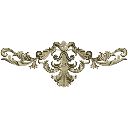 Rococo acanthus cartouche - STL 3D model for CNC