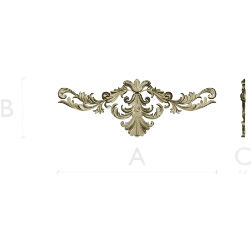 Rococo acanthus cartouche - STL 3D model for CNC