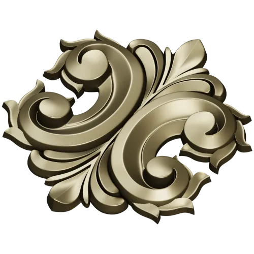 Acanthus Rocaille STL 3D Model for CNC Milling