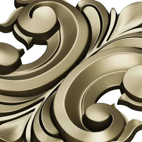 Acanthus Rocaille STL 3D Model for CNC Milling