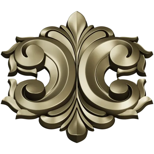 Acanthus Rocaille STL 3D Model for CNC Milling