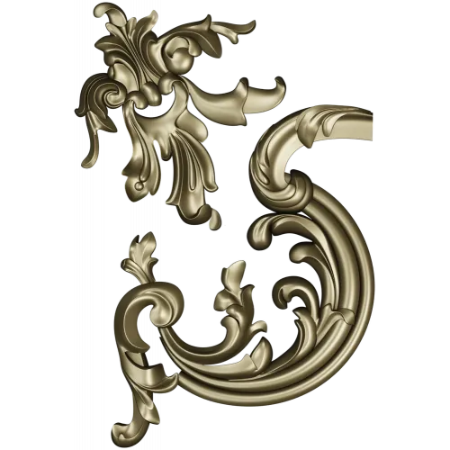 Rococo Corner Scroll - STL 3D model for CNC milling