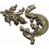 Rococo Corner Scroll - STL 3D model for CNC milling