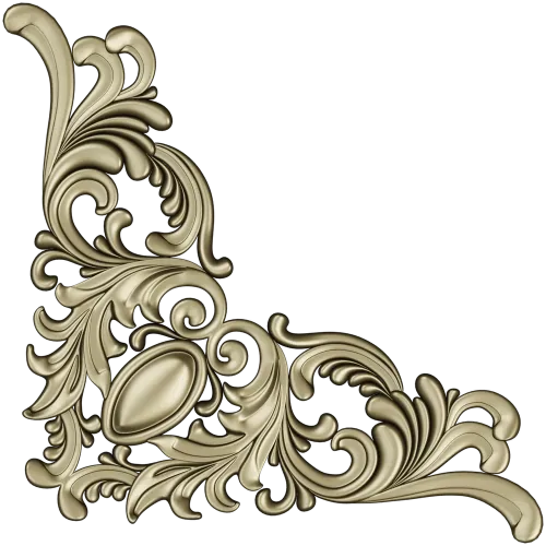 Rococo Acanthus Corner STL 3D Model for CNC