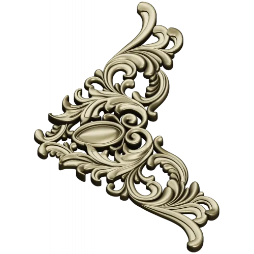 Rococo Acanthus Corner STL 3D Model for CNC